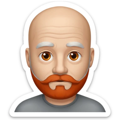 Bald man with salt and pepper grey beard sticker