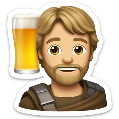 Luke skywalker avec une bière sticker