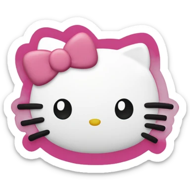hello kitty with pink hearts surrounding her sticker