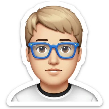 Mr beast with pixelated glasses  sticker