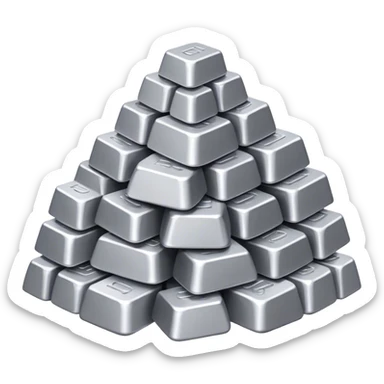 a mountain of aluminum ingots sticker