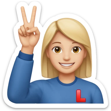 Smiling with the L sign  sticker