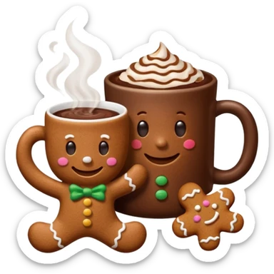 Book & cocoa with gingerbread sticker