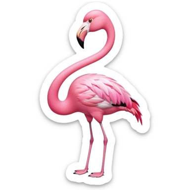 flamingo with shirt sticker