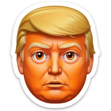 Donald Trump with orange skin sticker
