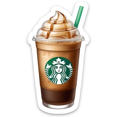Starbuck ice coffee with ice cubes sticker