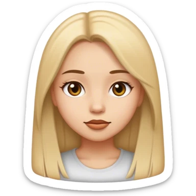 girl with straight hair  sticker