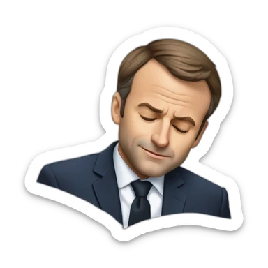 Emanuel Macron entrain de dormir sticker