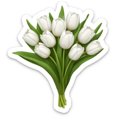 white tulip bouquet  sticker