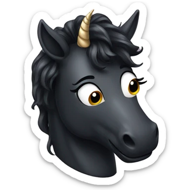 a black unicorn sticker