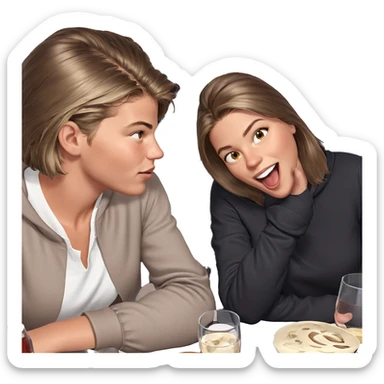 girls enjoying drinks together sticker