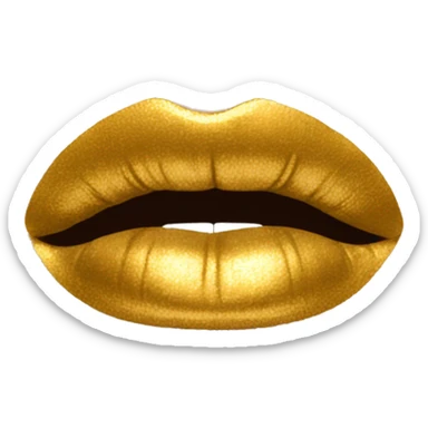 Gold lipstick sticker
