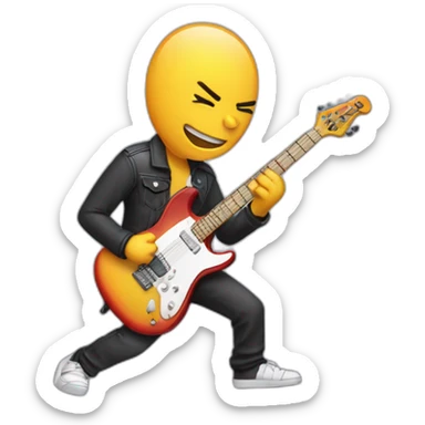 electric guitarist playing guitar sticker
