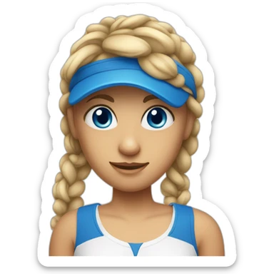 pretty tennis player with big blue eyes sticker