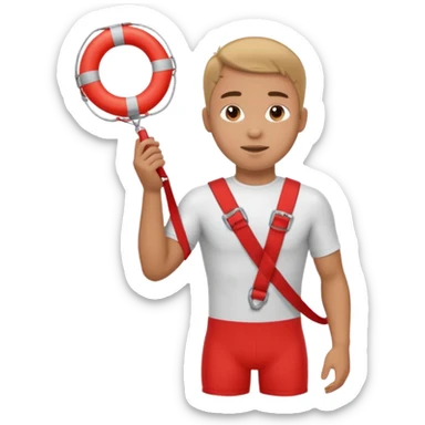 Lifeguard Holding Rescue Tube circle  sticker