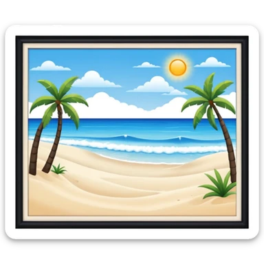 playa paisaje sin cuadros  sticker