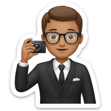 Hombre moreno con gafas haciendo fotos en una boda sticker