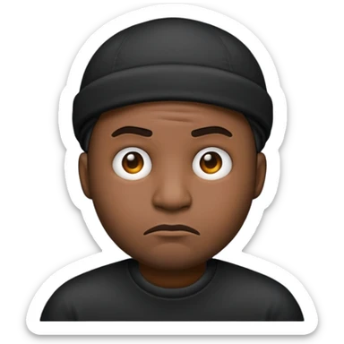 Black man emoji with a frown sticker