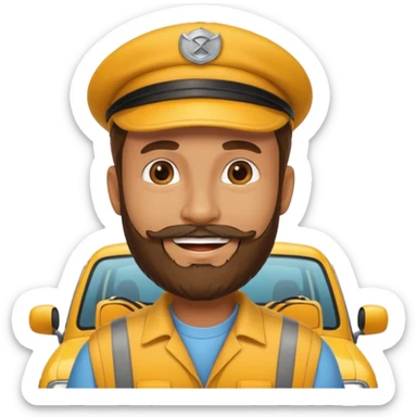 bearded taxi driver sticker