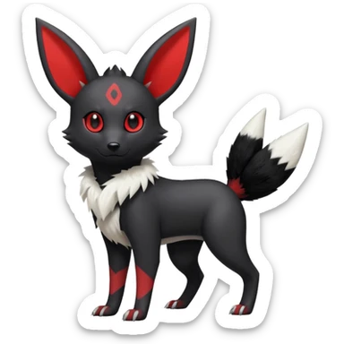 Elegant cute aesthetic cool edgy realistic White, black and red Umbreon-Zangoose-fusion (full body) sticker