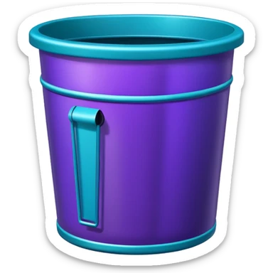 Glitter Purple and Cian  metal rubbish bin officer sticker