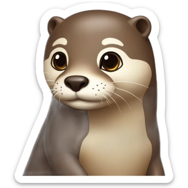 Loutre sur un tortu sticker