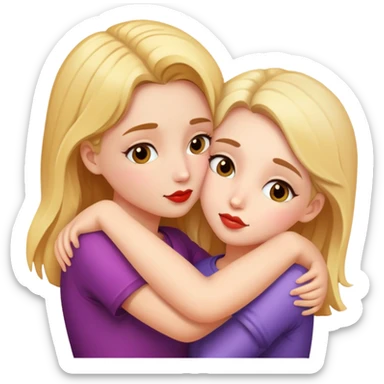 Two girls kissing  sticker