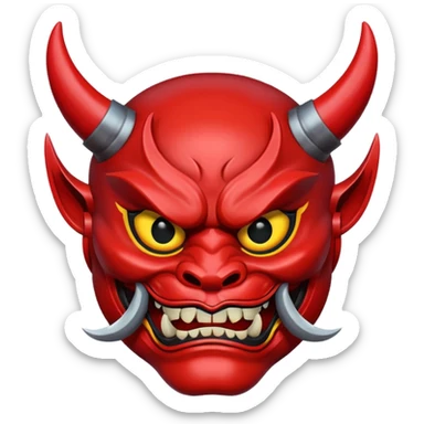 make an oni mask sticker