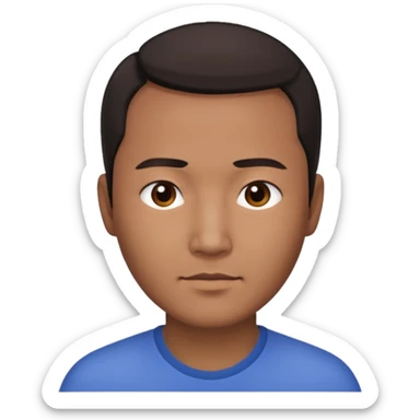 Receding hairline midpart Asian man. sticker