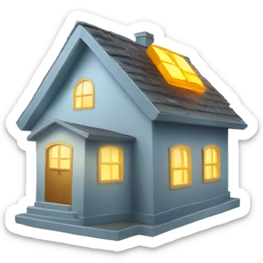 house with rays of emf radiation all around it sticker