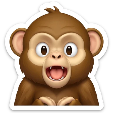 Sleepy monkey who just woke up sticker