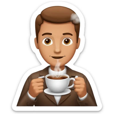 A man offering you coffee in the morning sticker