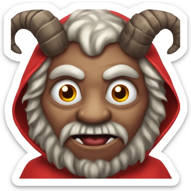Evil Krampus in a red robe sticker