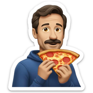 Ted lasso eating pizza  sticker