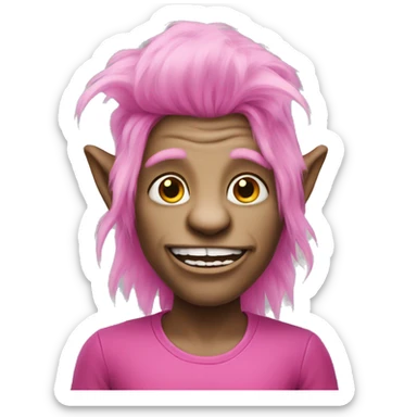 troll wearing pink outfit sticker