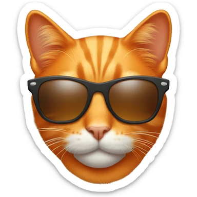 Orange cat with sunglasses  sticker