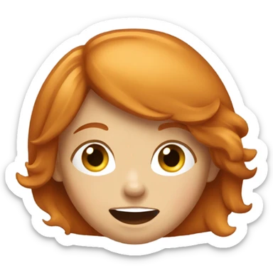 Ginger girl saying oh  sticker