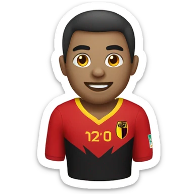 a vampire with Belgium football jersey sticker