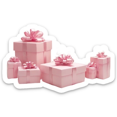 Light pink Christmas gifts under a white Christmas tree  sticker