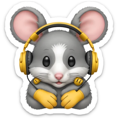 mice wearing headphones sticker