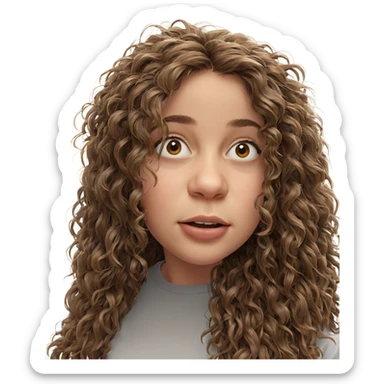 brown haired girl portrait sticker