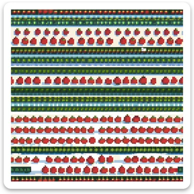 An image with three rows of apples, two apples in each row sticker