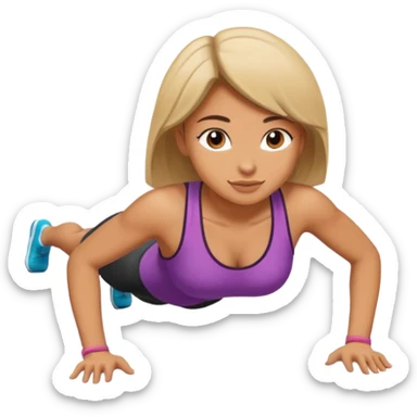 Girl push uo sticker