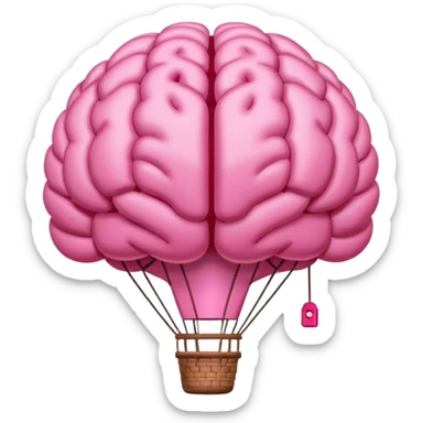 Globo aerostatico con forma de cerebro de color rosa sticker