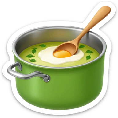 Small icon emoji of recipe, minimum details, green #36a767 main color sticker