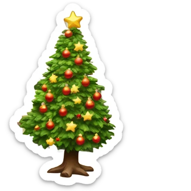 Pretty full of bops Christmas’s tree with fireplace and snow withown window  sticker