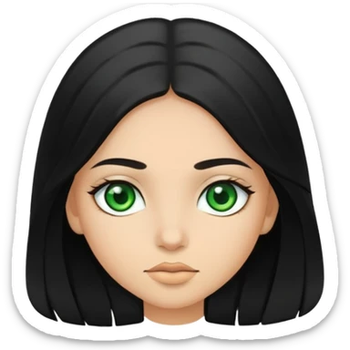 Hispanic girl with green eyes and long hair sticker