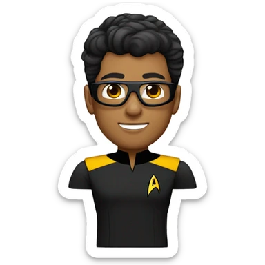 Teniente rosas. De Star Trek. Guapa, de pelo negro y rizado. Lentes transparentes  sticker