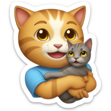 cat hold a human sticker