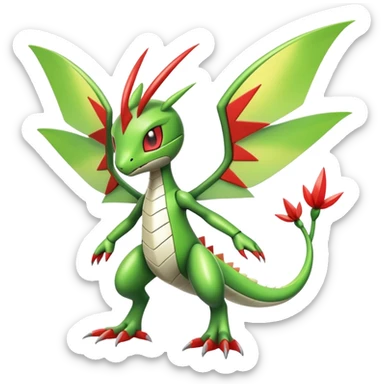 Cute Cool Edgy Shiny Futuristic Ethereal Legendary Kartana-Digimon-Flygon-hybrid full body sticker